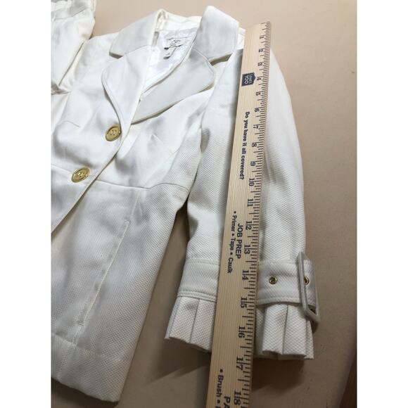 Ann Taylor Loft Women Jacket Open 2P Buttons Front Office Siren Clueless Preppy - Picture 7 of 7